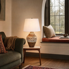 Skye Antique Table Lamp styled in Portland Laurelhurst Tudor cottage living room - Whats New Furniture