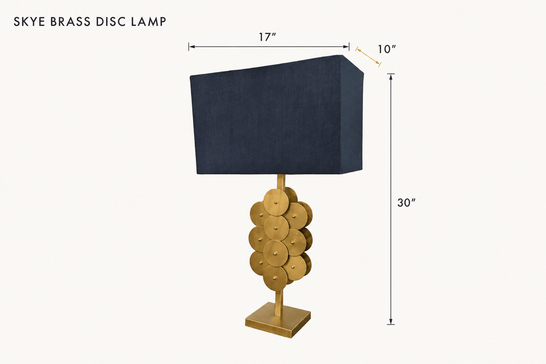 Skye Brass Disc Lamp dimensions - What&