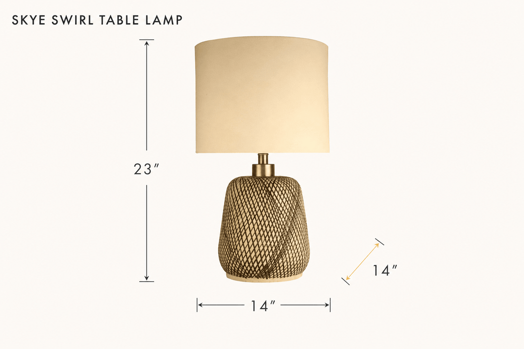 Skye Swirl Table Lamp dimensions - What&