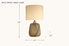 Skye Swirl Table Lamp dimensions - What&