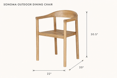 Sonoma Outdoor Dining Chair dimensions - What&