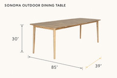 Sonoma Outdoor Dining Table dimensions - What&