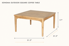 Sonoma Outdoor Square Coffee Table dimensions - What&