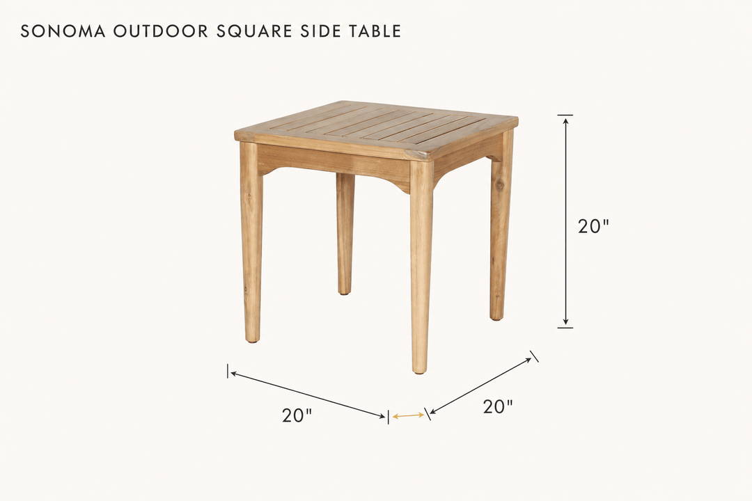 Sonoma Outdoor Square Side Table dimensions - What&