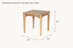 Sonoma Outdoor Square Side Table dimensions - What&