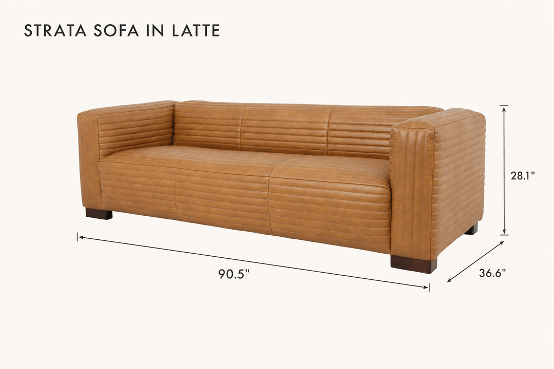 Strata Sofa in Latte dimensions - What&