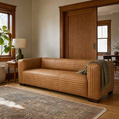 Strata Sofa in Latte styled in Portland Sellwood cottage living room - Whats New Furniture
