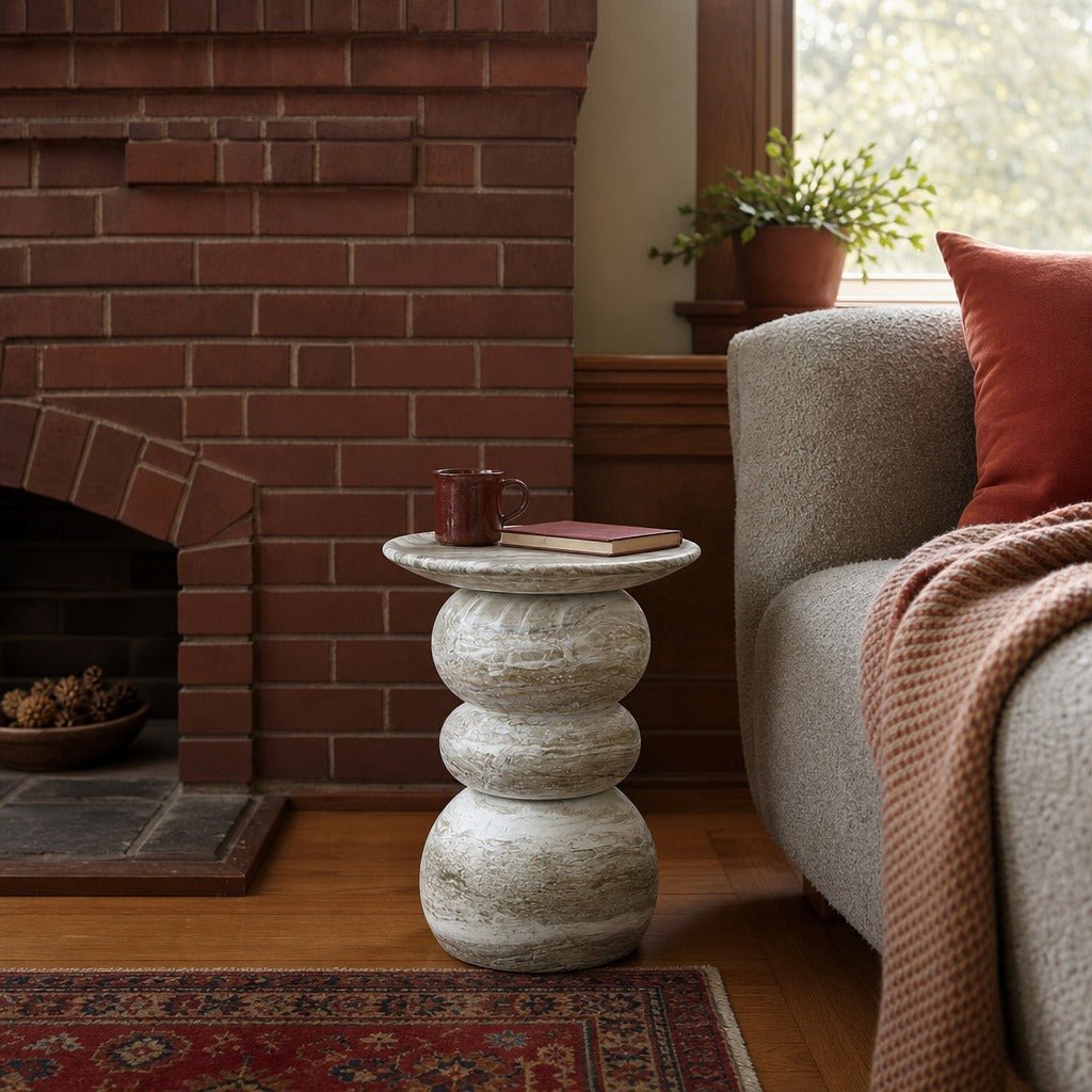 Temple Side Table in Grey Mist styled in Portland Ladd&