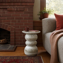 Temple Side Table in Grey Mist styled in Portland Ladd&