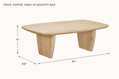 Tonic Coffee Table in Biscotti Oak dimensions - What&