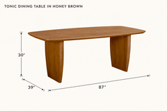 Tonic Dining Table in Honey Brown dimensions - What&