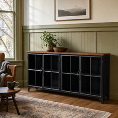 Tradition 4-Door Sideboard styled in Portland NW 23rd Victoriwith bay window living room - Whats New Furniture
