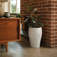 Uxmal Large Pot in Antique White styled in Portland Mt. Tabor mid-century daylight ranch living room - Whats New Furniture