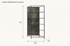 Venus Bookcase in Black dimensions - What&