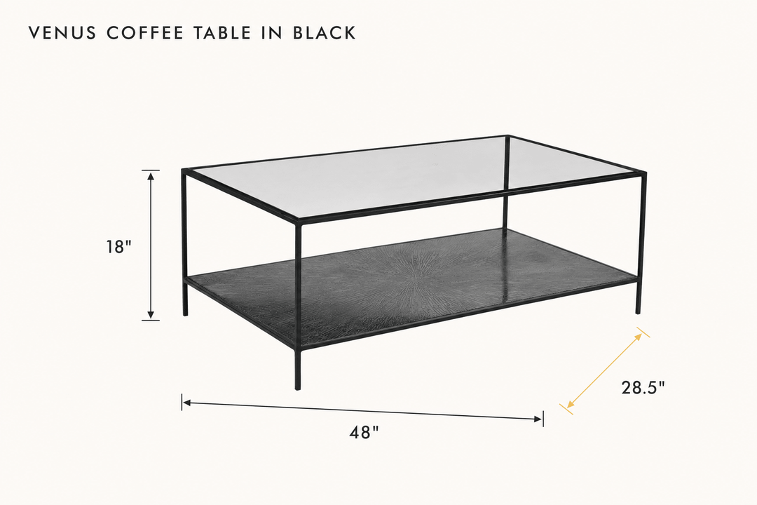 Venus Coffee Table in Black dimensions - What&
