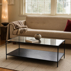 Venus Coffee Table in Black styled in Portland Mt. Tabor mid-century daylight ranch living room - Whats New Furniture