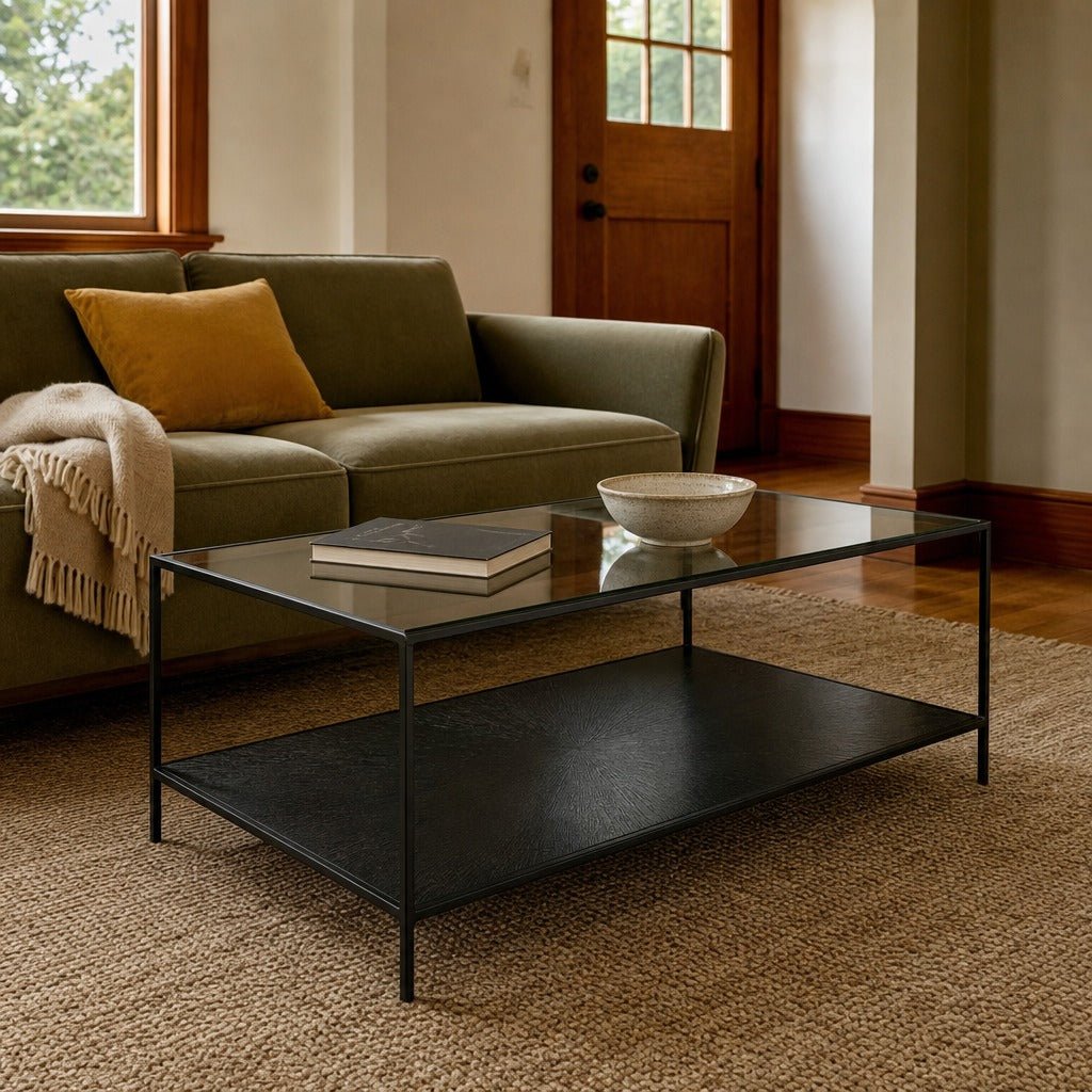 Venus Coffee Table in Black styled in Portland Hawthorne Craftsmbungalow living room - Whats New Furniture