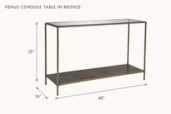 Venus Console Table in Bronze dimensions - What&