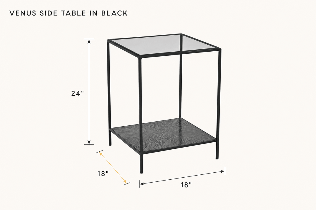 Venus Side Table in Black dimensions - What&