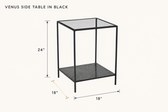 Venus Side Table in Black dimensions - What&