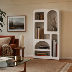 Vinci Bookcase styled in Portland 1960s Garden Home ranch living room - Whats New Furniture