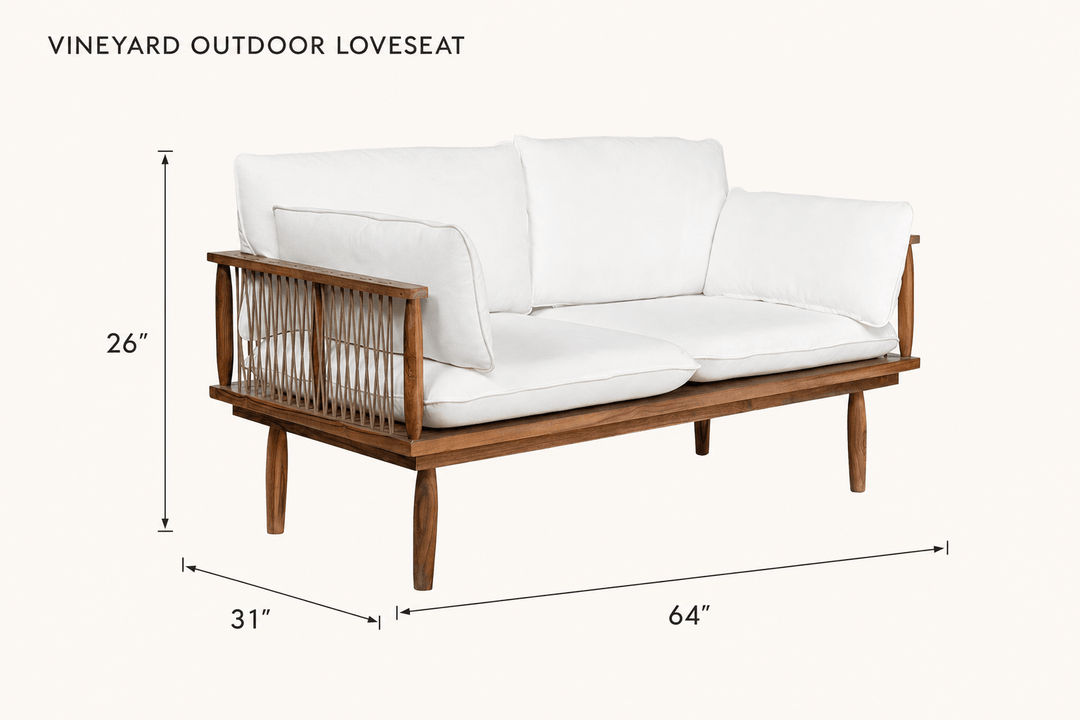 Vineyard Outdoor Loveseat dimensions - What&