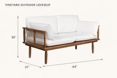 Vineyard Outdoor Loveseat dimensions - What&