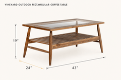 Vineyard Outdoor Rectangular Coffee Table dimensions - What&