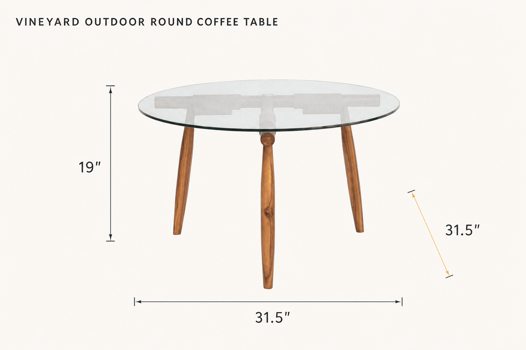 Vineyard Outdoor Round Coffee Table dimensions - What&