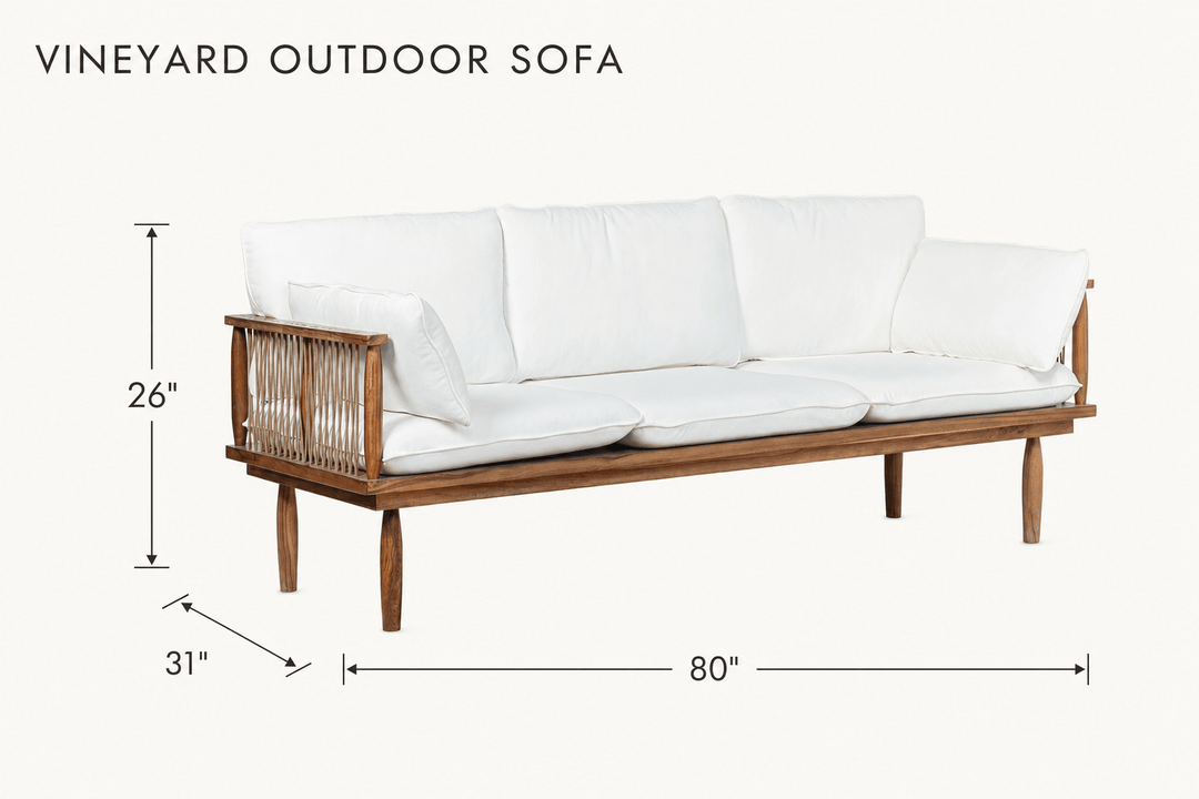 Vineyard Outdoor Sofa dimensions - What&