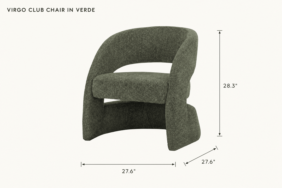 Virgo Club Chair in Verde dimensions - What&