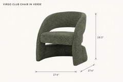 Virgo Club Chair in Verde dimensions - What&