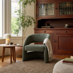 Virgo Club Chair in Verde styled in Portland NW 23rd Victoriwith bay window living room - Whats New Furniture