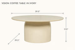 Vision Coffee Table in Ivory dimensions - What&