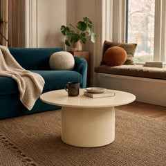 Vision Coffee Table in Ivory styled in Portland AlbertArts foursquare living room - Whats New Furniture