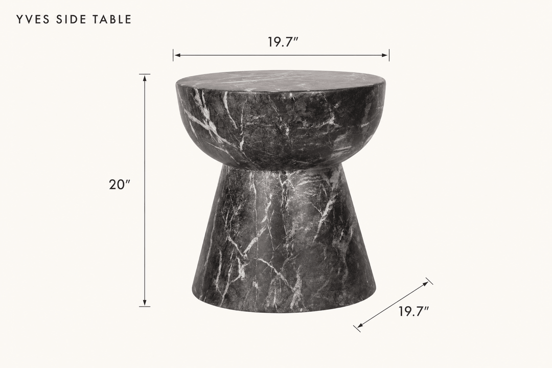Yves Side Table dimensions - What&