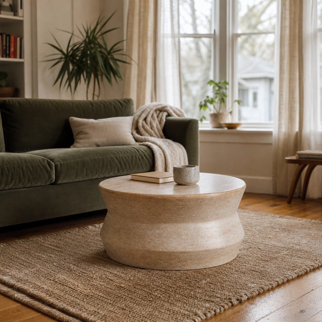 Zac Coffee Table styled in Portland Sellwood cottage living room - Whats New Furniture