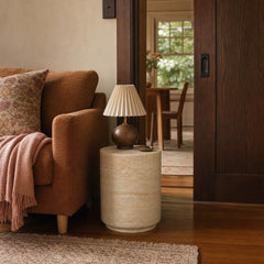 Zac Side Table styled in Portland Laurelhurst Tudor cottage living room - Whats New Furniture