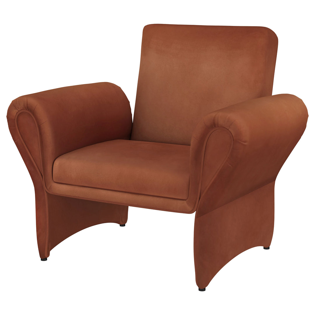 Liana Upholstered Roll Arm Accent Armchair Rust Orange - What&