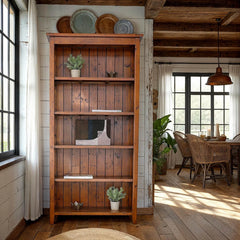 Lifestyle Bookcase in African Dusk alternate styled room setting - reclaimed wood bookcase by LH Imports - Whats New Furniture Portland OR