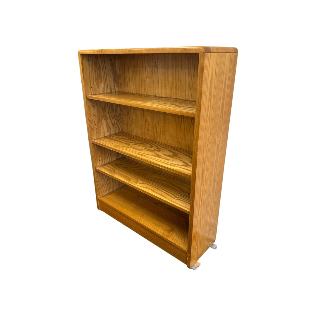 Light Oak Curved Oak Bookcase - view 2