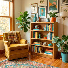 Light Oak Curved Oak Bookcase - view 3
