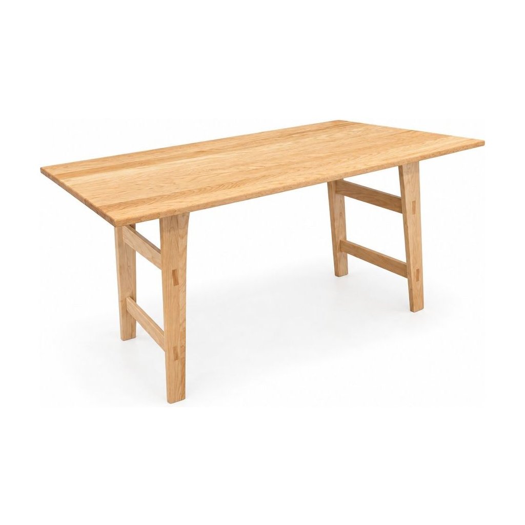 Light oak solid wood dining table with a rectangular top - Whats New Furniture Portland OR