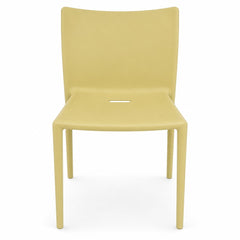 Lime green molded Air Chair with continuous single-piece design by Jasper Morrison