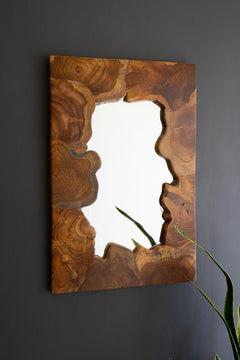 Live-Edge Teak Framed Mirror