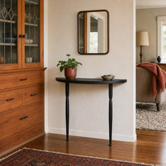 Lois Demilune Console Table styled in Portland 1960s Garden Home ranch entryway - Whats New Furniture