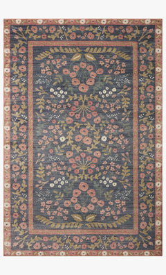 Fiore Power Loomed Area Rug in RP Florence Navy front studio view - Loloi - Whats New Furniture Portland OR