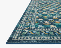 Angled view of the Hadley Emerald rug showing the soft CloudPile surface and bordered edge - Loloi Rugs - Whats New Furniture Portland