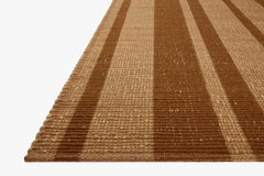 Close-up of the ribbed jute weave and cinnamon stripe on the Weatherstaff rug - Loloi Rugs - Whats New Furniture Portland
