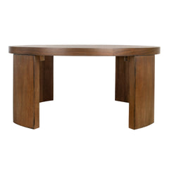 Londyn Round Coffee Table in Rustic Walnut front view - round coffee table by NPD - Whats New Furniture Portland OR